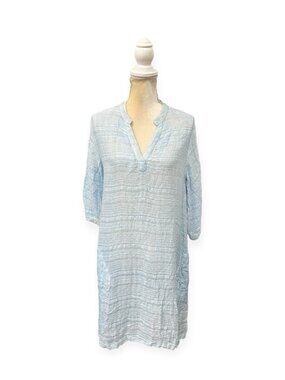 Ruby Yaya Blue Tunic Dress Size S Small 3/4 Sleeve